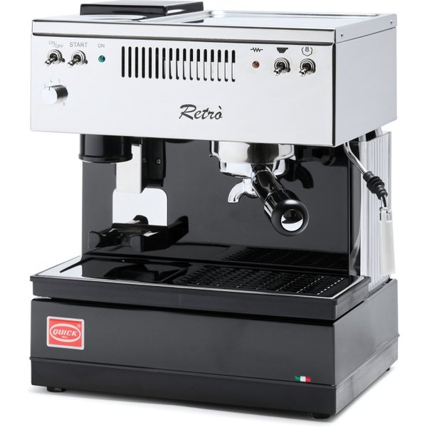 Quick Mill 0835 Retro schwarze Siebträger Espressomaschine