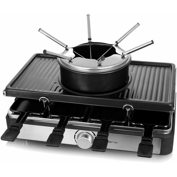 Emerio RG-124930 Raclette-Grill 8 Person(en)) 1400 W Schwarz, Edelstahl