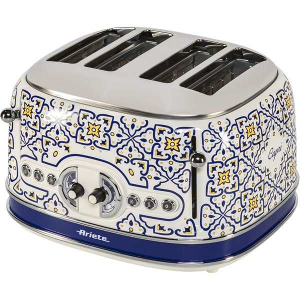 Ariete 156 Capri Brödrost, 1630W, 4 skivor, 6 rostningsnivåer, Smulor
