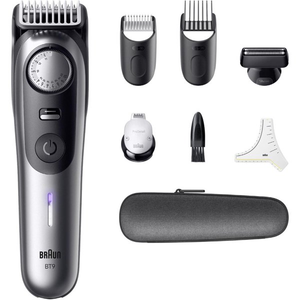 Braun BeardTrimmer 9 BT9520 beard trimmer Battery 52 2 cm Wet & Dry Black, Grey