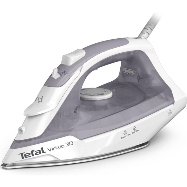 Tefal Virtuo 30 FV2C43E0 strykjärn Torrt & Ångstrykjärn Keramisk stryksula 2000 W Grå, Vit