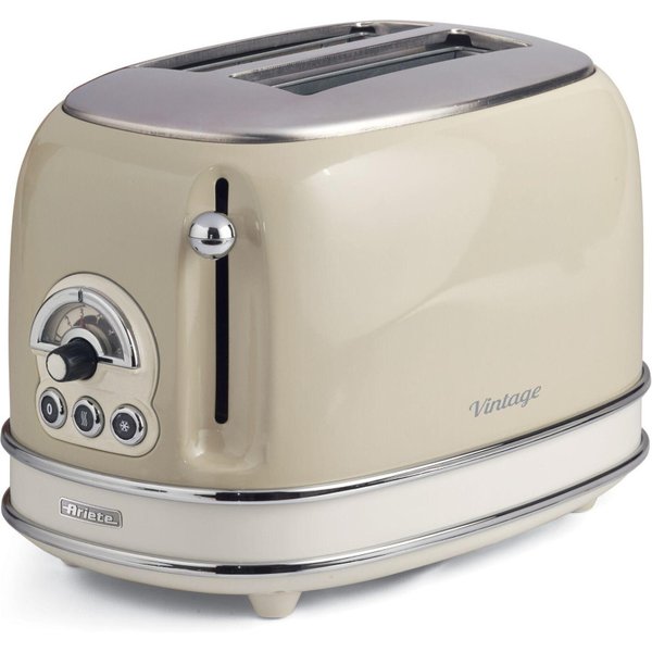 Ariete 155 Design 2 Brödrost med smörgåsinsatser, 6 Rostningsnivåer, 810 W, rostfri stålkropp,