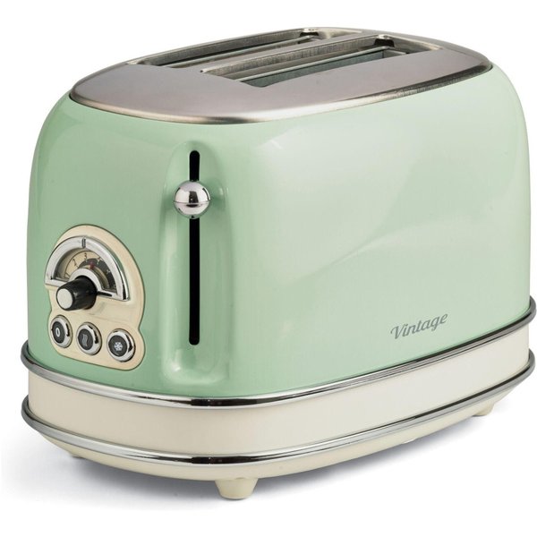 Ariete 155 Design 2 Slice Toaster with Sandwich Cages, 6 Toasting Levels, 810 W, Stainless Steel Body,