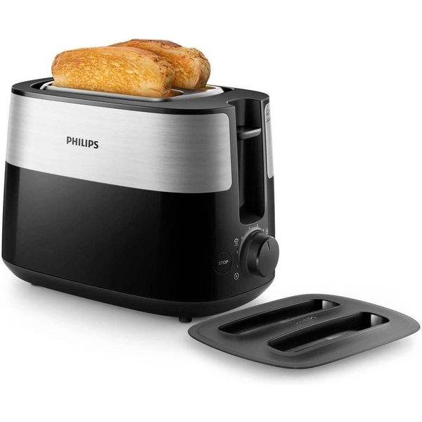 Philips Daily Collection HD2517/90 brødrister 8 2 skive(r) 900 W Svart, Sølv