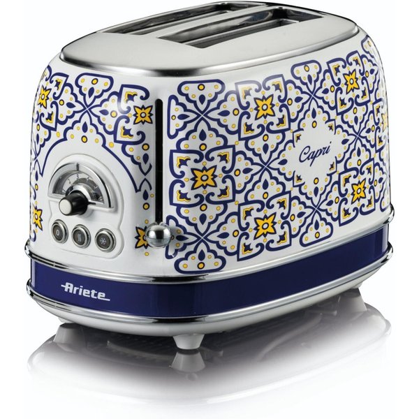 Ariete 155 Toaster Capri, 810W, 2 Scheiben, 6 Bräunungsstufen, Krümelschublade, Auftaufunktion, Automatisch