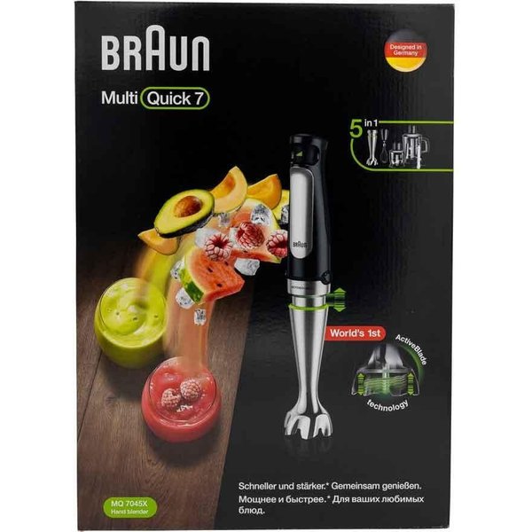 Braun MultiQuick 7 MQ 7045X 1.25 L Immersion blender 1000 W Black, Stainless steel