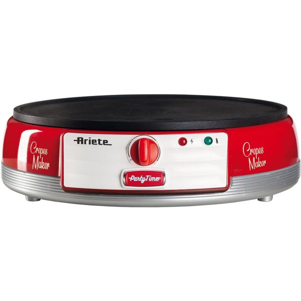Ariete Maker Elektrische Platte für Crêpes, 1000 W, Antihaftbeschichtung, Rot