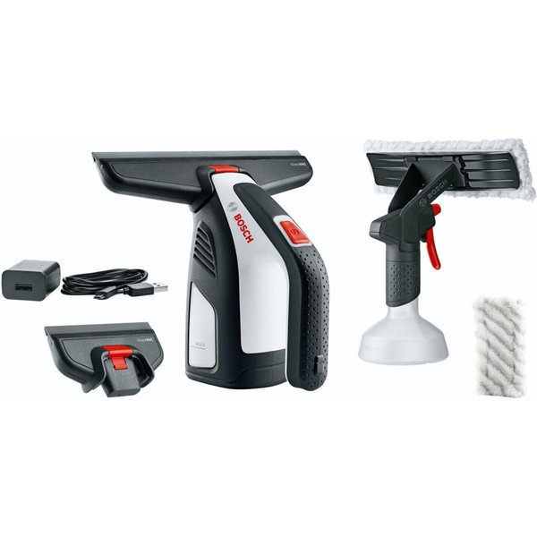 Bosch GlassVAC elektrisk vinduesrenser 0.1 L Sort, Rød, Sølv