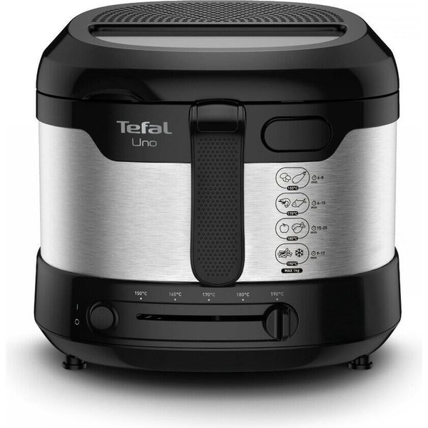 Tefal Uno FF215D Einzel 1.8 L Standalone 1600 W Fritteuse Schwarz, Edelstahl