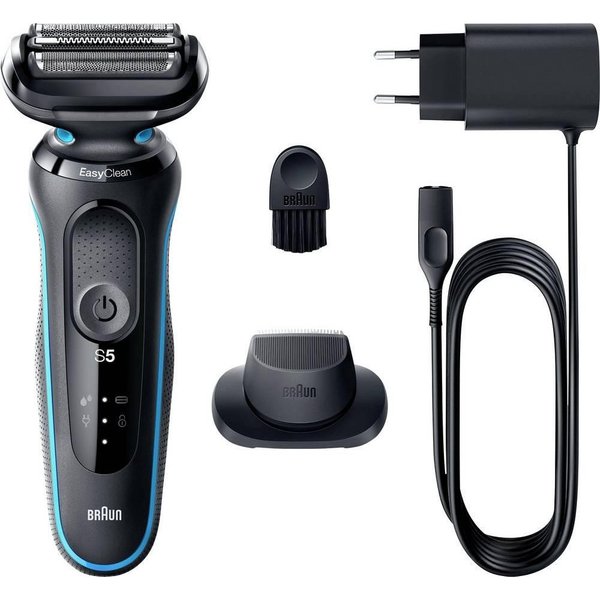 Braun Series 5 51-M1200s miesten parranajokone Kalvoparranajokone Trimmeri Musta, Sininen