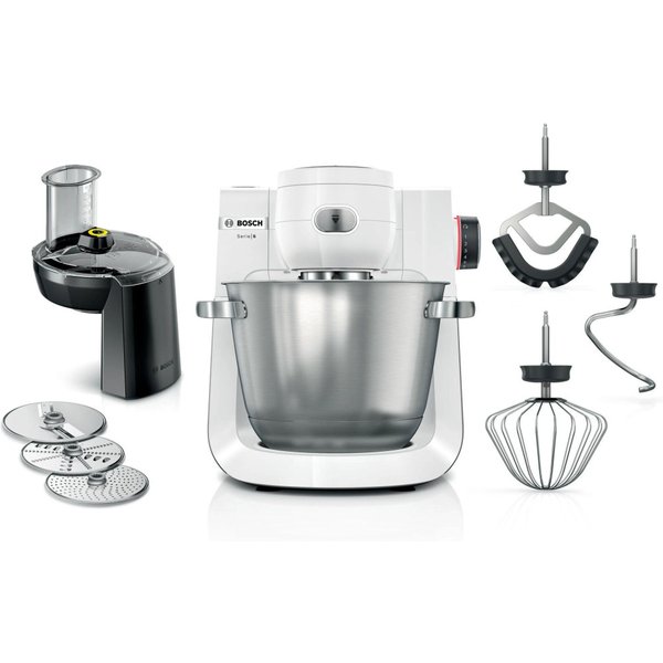 Bosch Serie 6 MUMS6EW13D Küchenmaschine 1600 W 5.5 L Schwarz, Edelstahl, Weiß