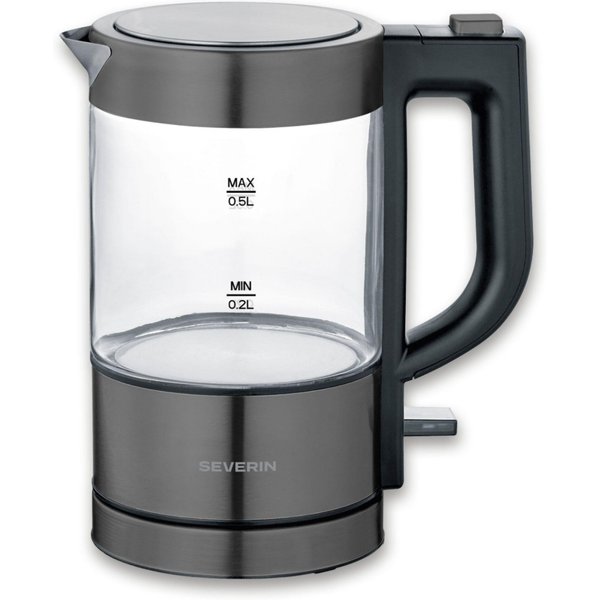 Severin WK 9387 electric kettle 0.5 L 1000 W Transparent, Black