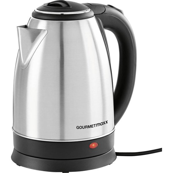 GourmetMaxx 13704 Bouilloire sans fil de 1.8 L - Acier inoxydable/Noir