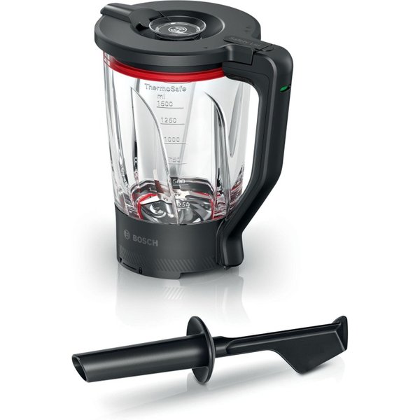 Bosch ThermoSafe Glasmixer für Bosch Küchenmaschine Serie 6 Attacco frullatore Nero, Trasparente