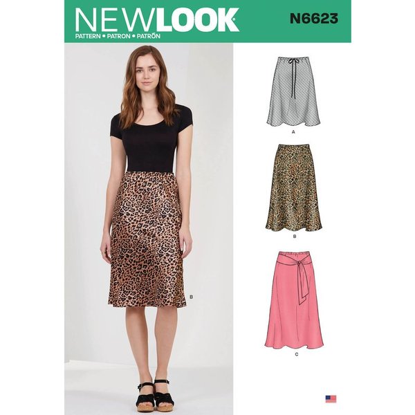 Patron New Look 6623 - Jupe à taille élastique