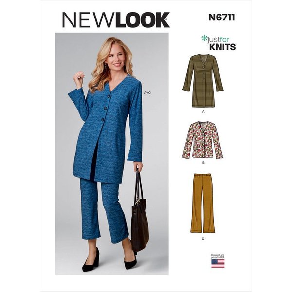 Patron New Look 6711 - Ensemble Femme avec Cardigan et Pantalon