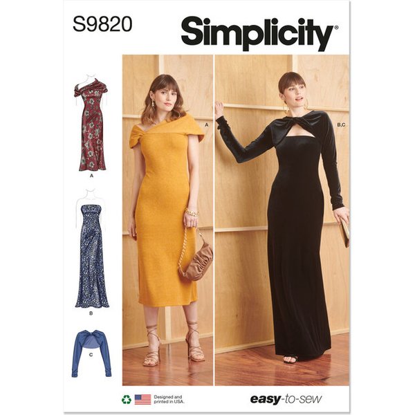 Patron Simplicity 9820.K5 (36-44) - Robes En Maille Avec BoléRo-image