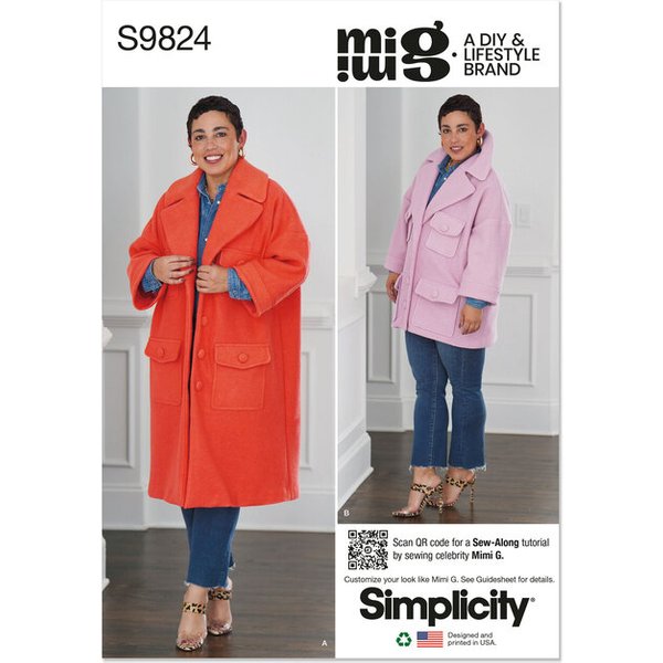 Patron Simplicity 9824.A - Manteau en deux longueurs par Mimi G Style