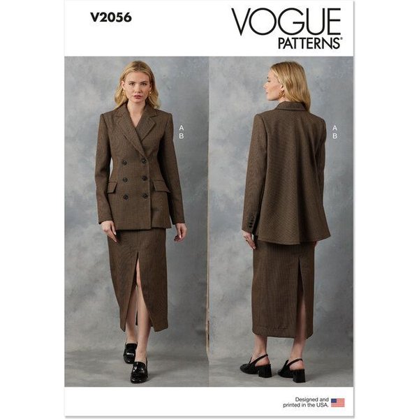 Patron Vogue 2056 B5 (36-44) - Ensemble Veste DoubléE Et Jupe FuseléE-image