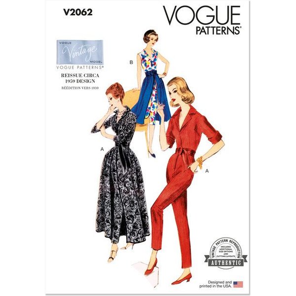 Patron Vogue 2062 B5 (36-44) - Ensemble Vintage Slack Et Jupe-image