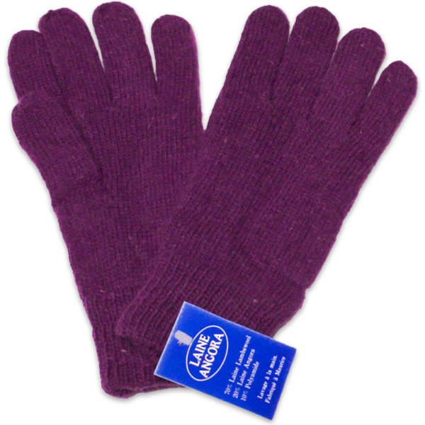 Gants Laine & Angora - Mauve (Taille M)-image