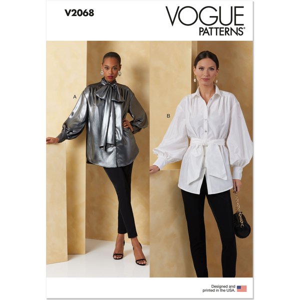 Patron Vogue 2068 B5 (36-44) - Hauts Pour Femme Avec Ceinture-image