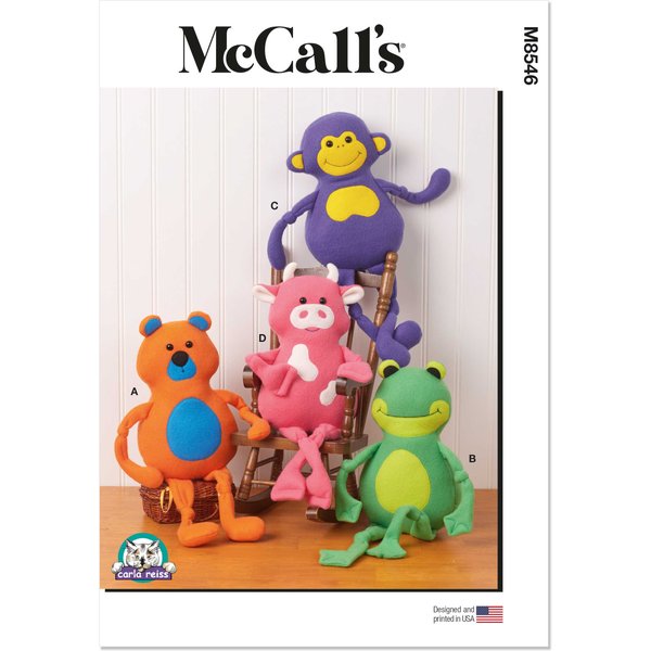 Patron McCall's M8546.OS - Peluches Animales à Confectionner