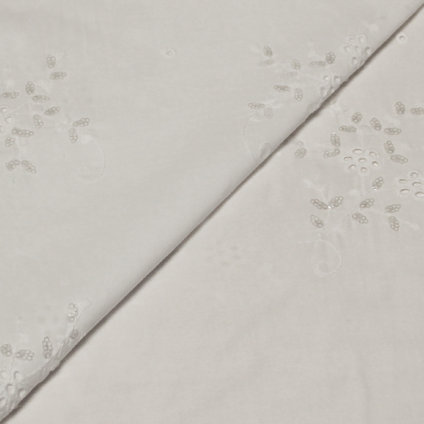 Broderie Anglaise 100% Coton - Fleuri Banc Optique à Sequin-image