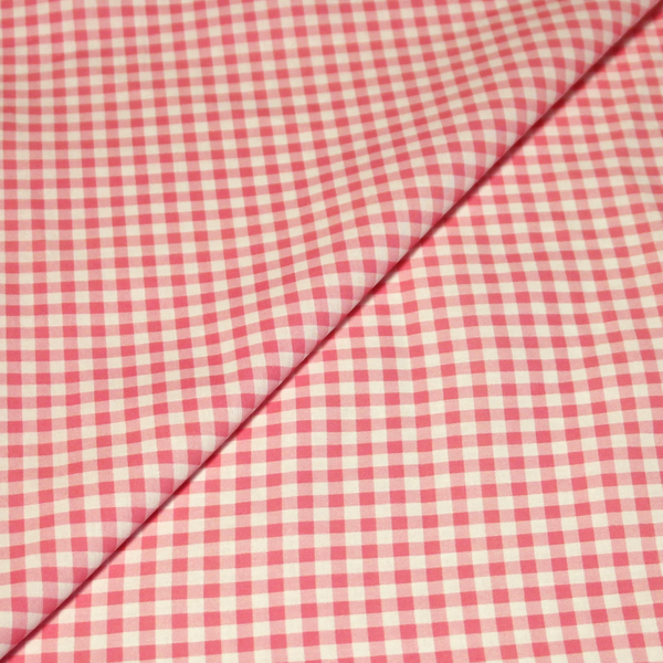 Cretonne 100% Coton - Vichy Rose-image