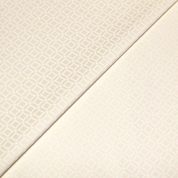 Gabardine Coton & éLasthanne - Losange Ton-Sur-Ton Blanc Cassé-image