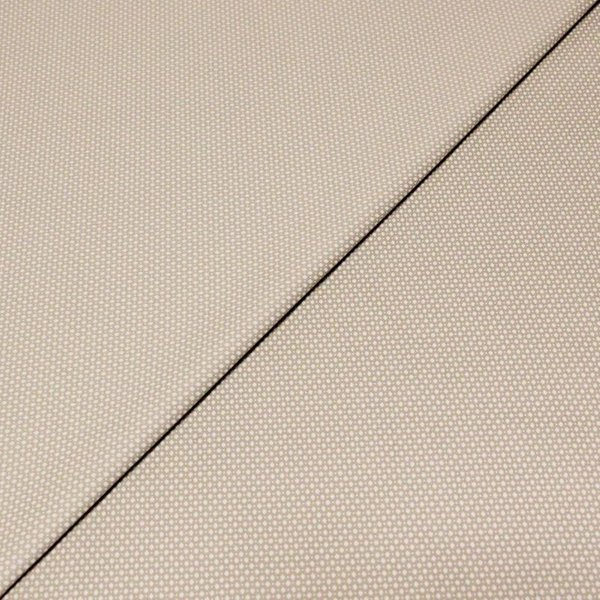 Gabardine Sergé Croisé Coton & éLasthanne - Petits Losanges Blancs Sur Fond Beige-image