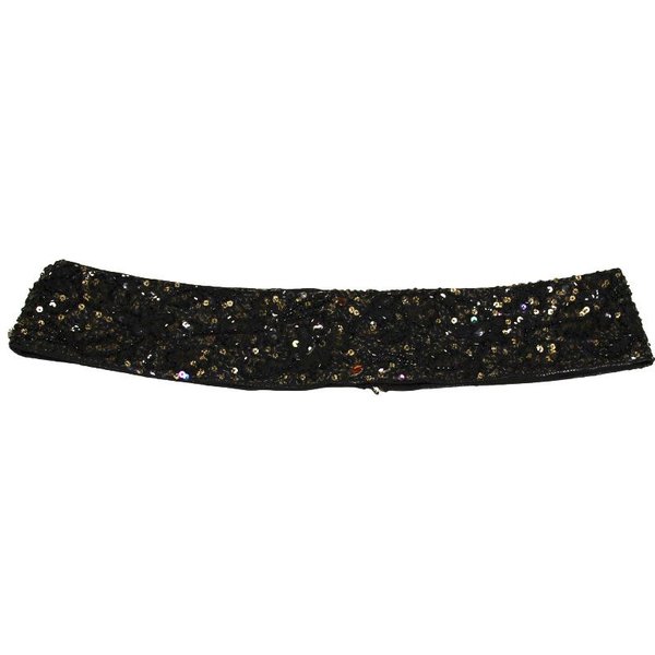 Ceinture à sequin brodée main - Noir (Taille L)