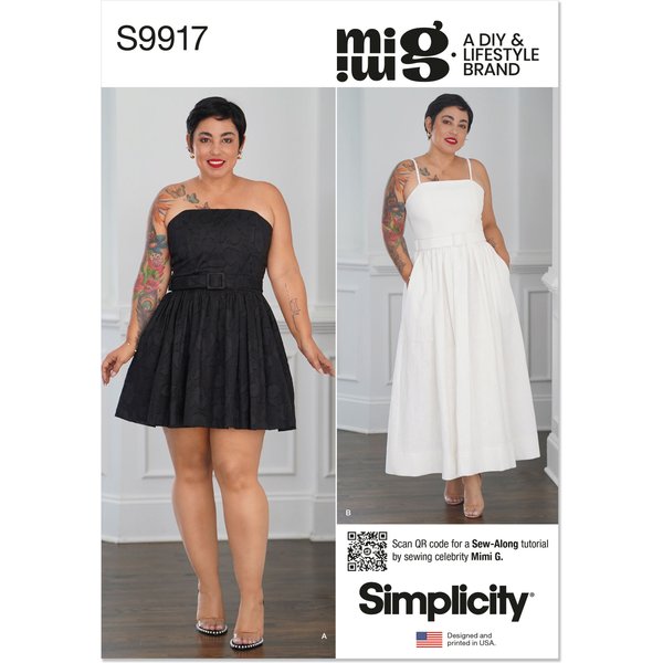 Patron Simplicity 9917.K5 (36-44) - Robe à jupe ample et ceinture par Mimi G Style