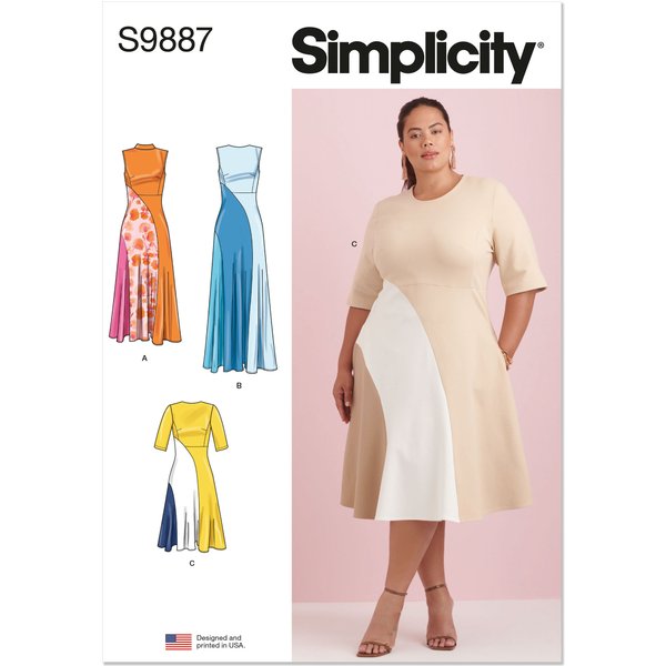 Patron Simplicity 9887.W2 (48-56) - Robe ajustée avec variations de longueur