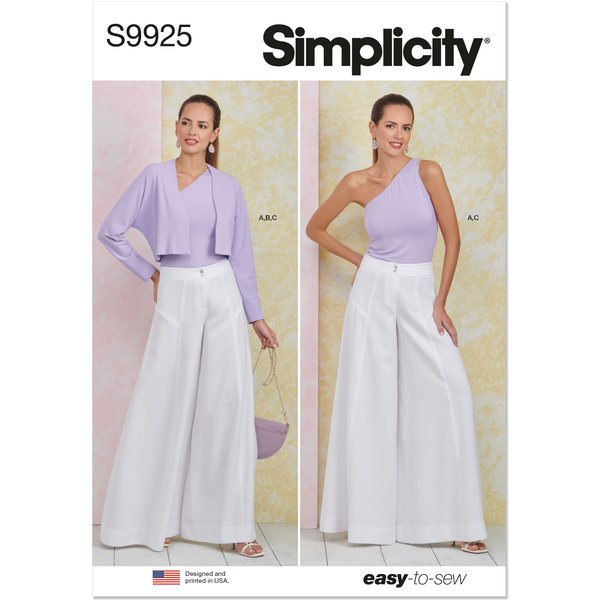 Patron Simplicity 9925.U5 (44-52) - Ensemble Pantalon, Top AsyméTrique Et BoléRo Pour Femme-image