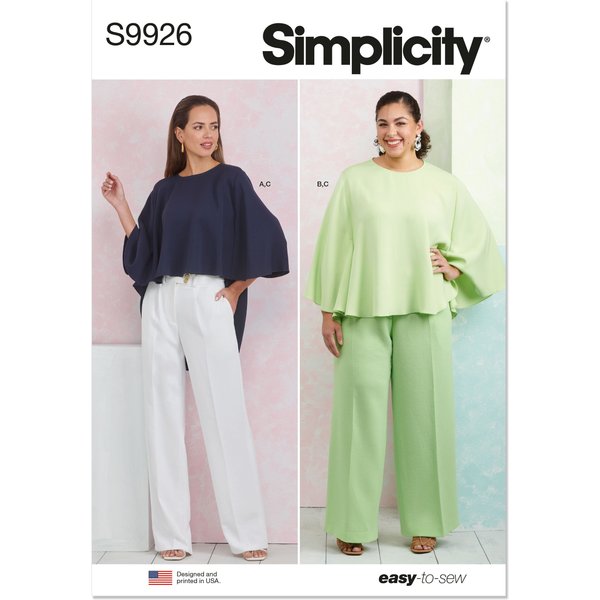 Patron Simplicity 9926.BB (48-56) - Haut ample à manches longues et pantalon large