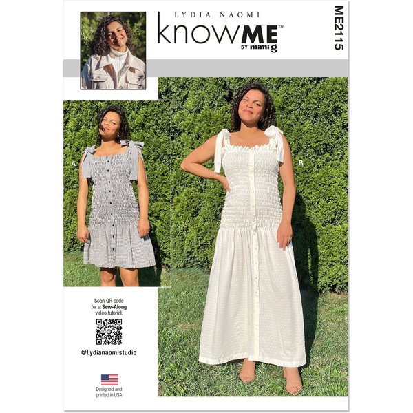 Patron Knowme 2115.Y5 (46-54) - Robe à Smocks Avec DéTails RaffinéS-image