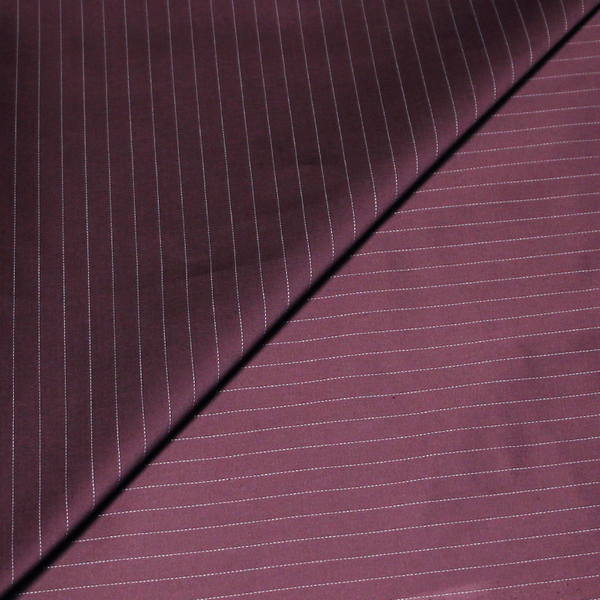 Satin 100% coton - Rayé fond prune