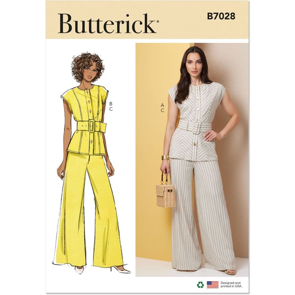 Patron Butterick 7028 H5 (34-42) - Haut Semi-Ajusté Et Pantalon Large-image