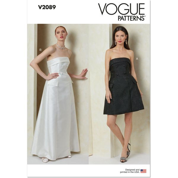 Patron Vogue 2089/R5 (42-50) - Robe Bustier Moulante à Effet Sculptant-image