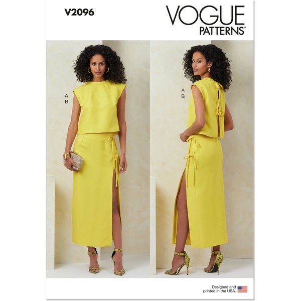 Patron Vogue 2096/B5 (36-44) - Haut semi-ajusté et jupe fendue avec détails décoratifs