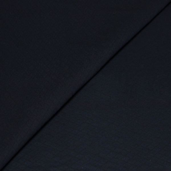 Jacquard Coton & éLasthanne - Losange Marine Fond Noir (Coupon De 2.50 MèTres)-image