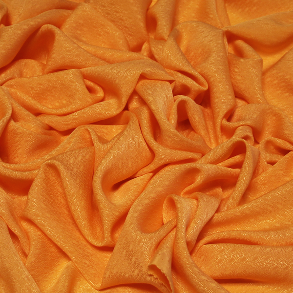 Satin 100% Soie Jacquard - Ill Orange Clair-image