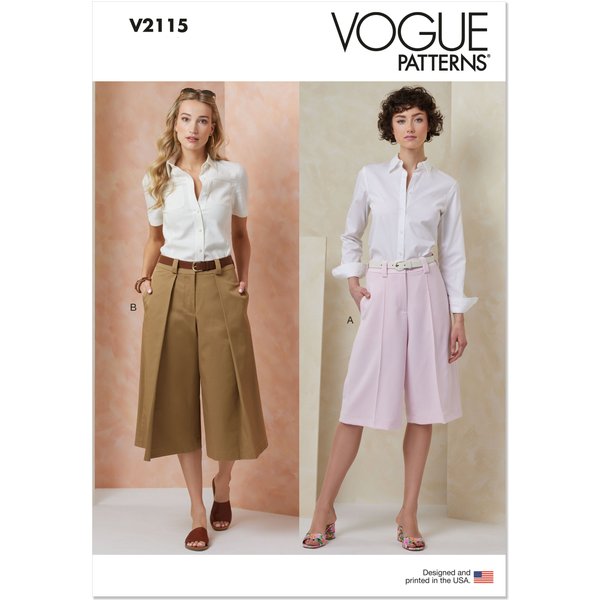 Patron Vogue 2115/B5 (36-44) - Short Large Taille Haute Deux Longueurs-image