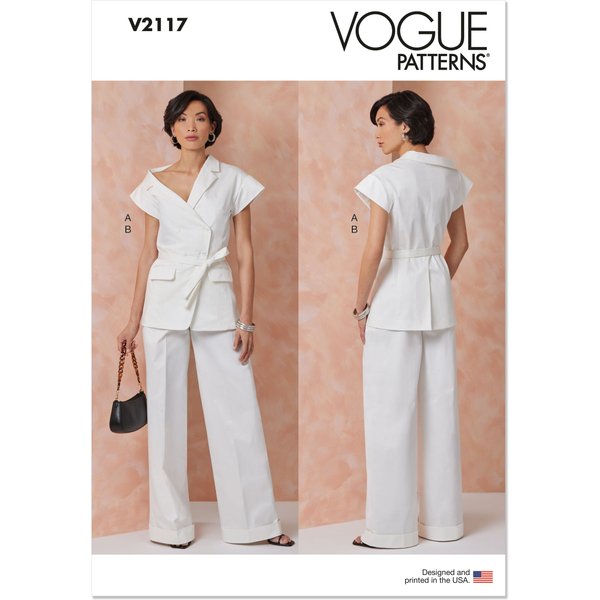 Patron Vogue 2117/B5 (36-44) - Veste AsyméTrique Et Pantalon Large-image