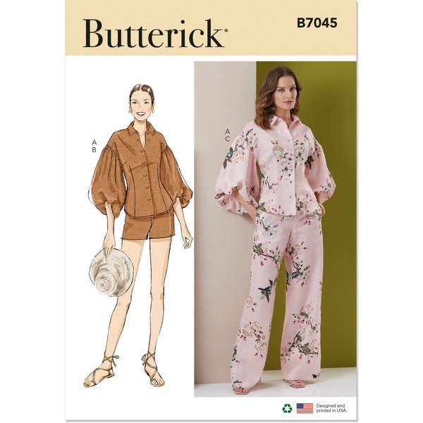 Patron Butterick 7045 K5 (36-44) - Top Boutonné & Bas CoordonnéS-image