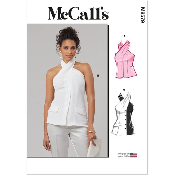 Patron Mccall's 8579.K5 (36-44) - Top Halter Noué Devant Boutonné Chic-image