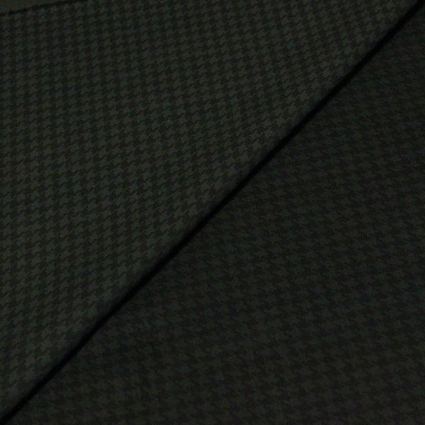 Satin Mat Coton & éLasthanne - Pied-De-Poule Vert Foncé-image