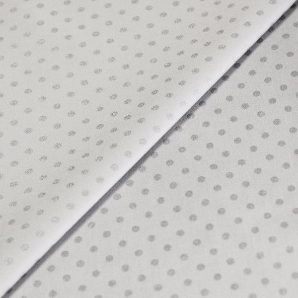 Satin Coton & éLasthanne - Pois Brillants Ton Sur Ton Gris-image
