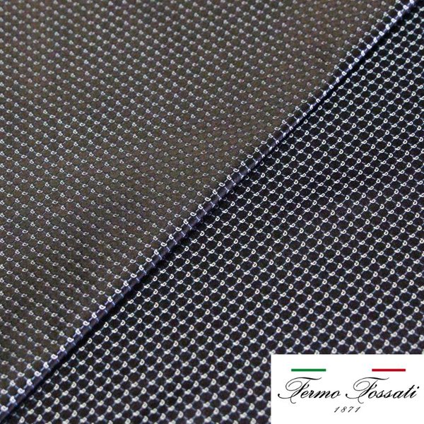 Jacquard 100% Soie - Cachemire Blanc Fond Marron-image
